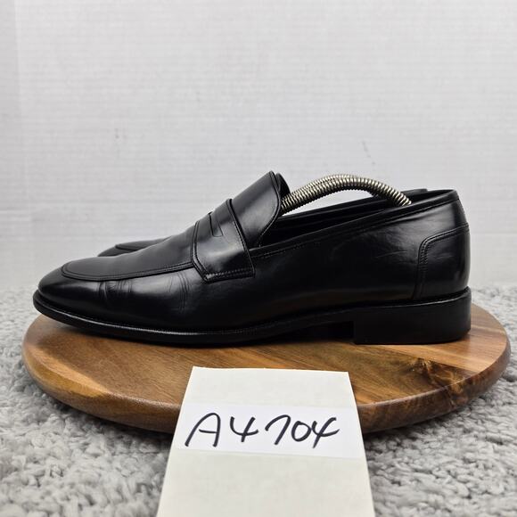 VTG Salvatore Ferragamo Mens 8.5EE Black Leather Casual Office Penny Loafer main image 13